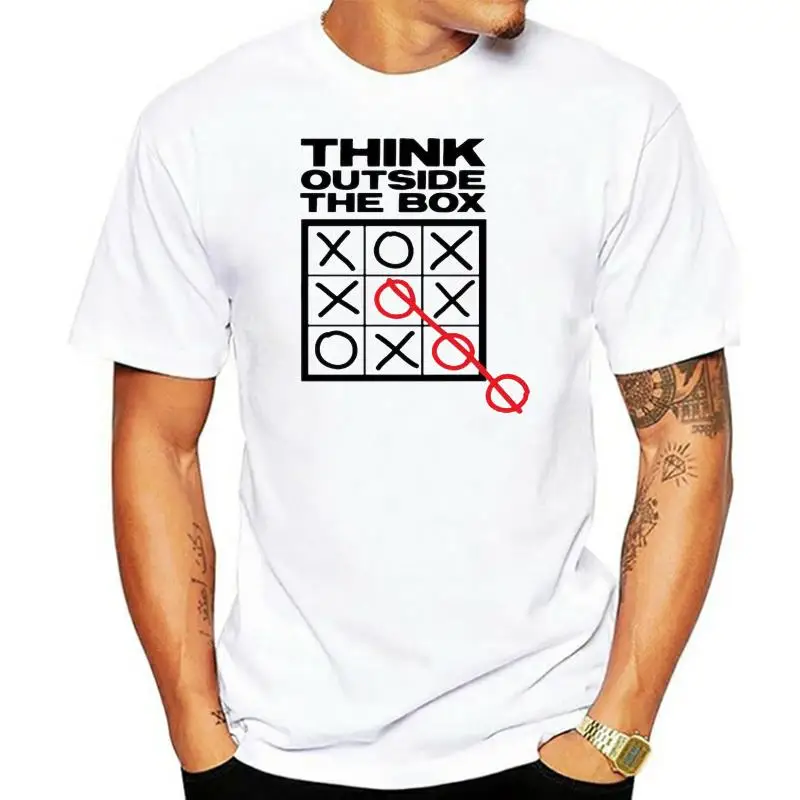 

Футболка Think Out the box для мужчин и женщин, черная, белая