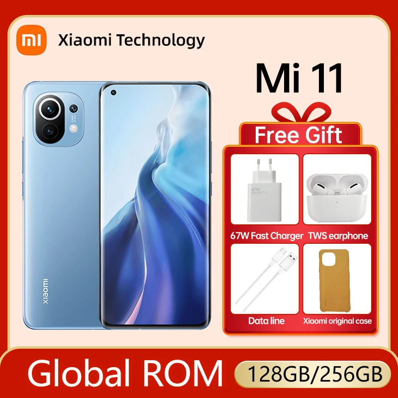 

Global ROM Xiaomi Mi 11 Cellphone Snapdragon 888 Octa Core 128GB/256GB Xiaomi 11 Smartphone 120Hz AMOLED Display 108MP Camera