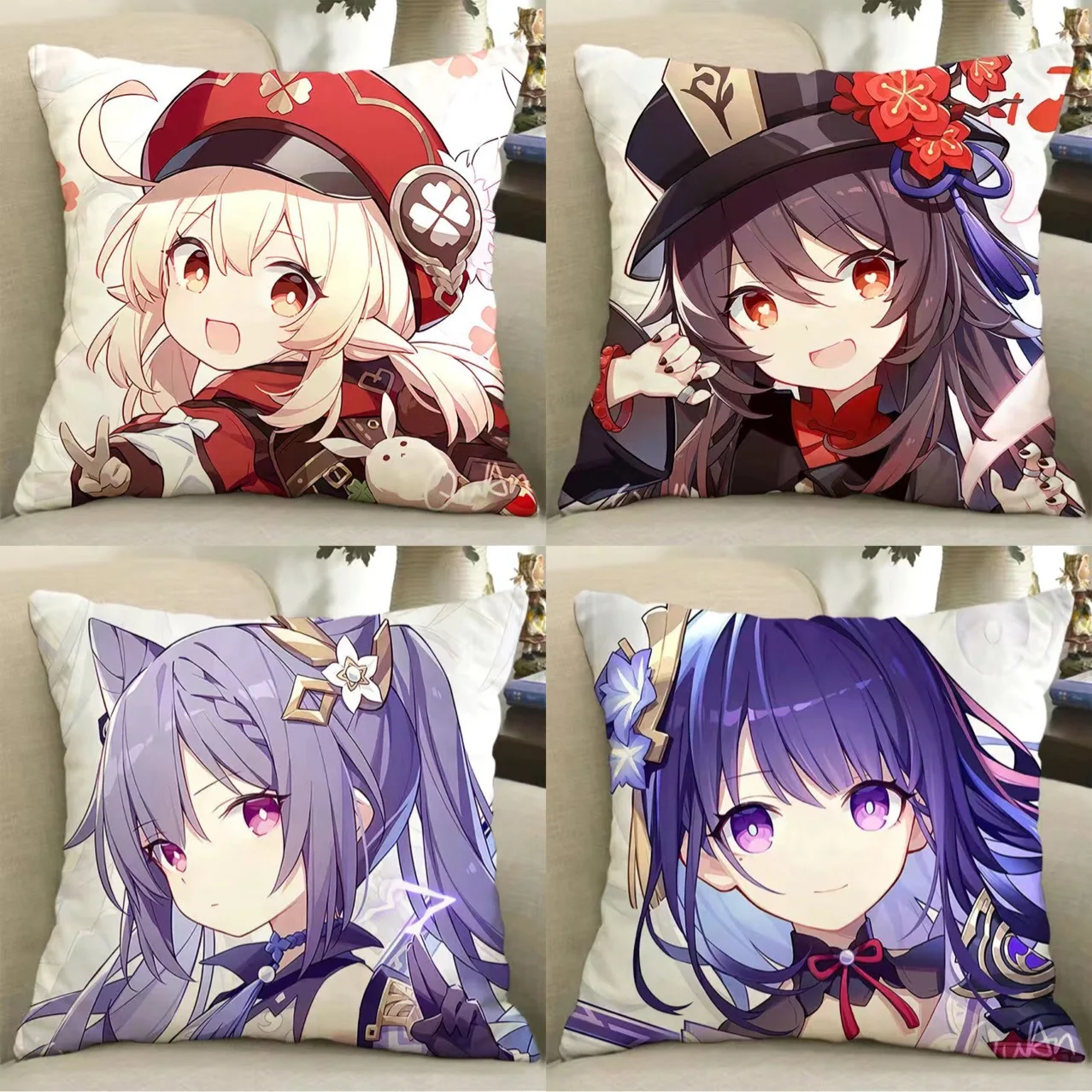 

Наволочка для подушки 45 см с принтом из игры Genshin