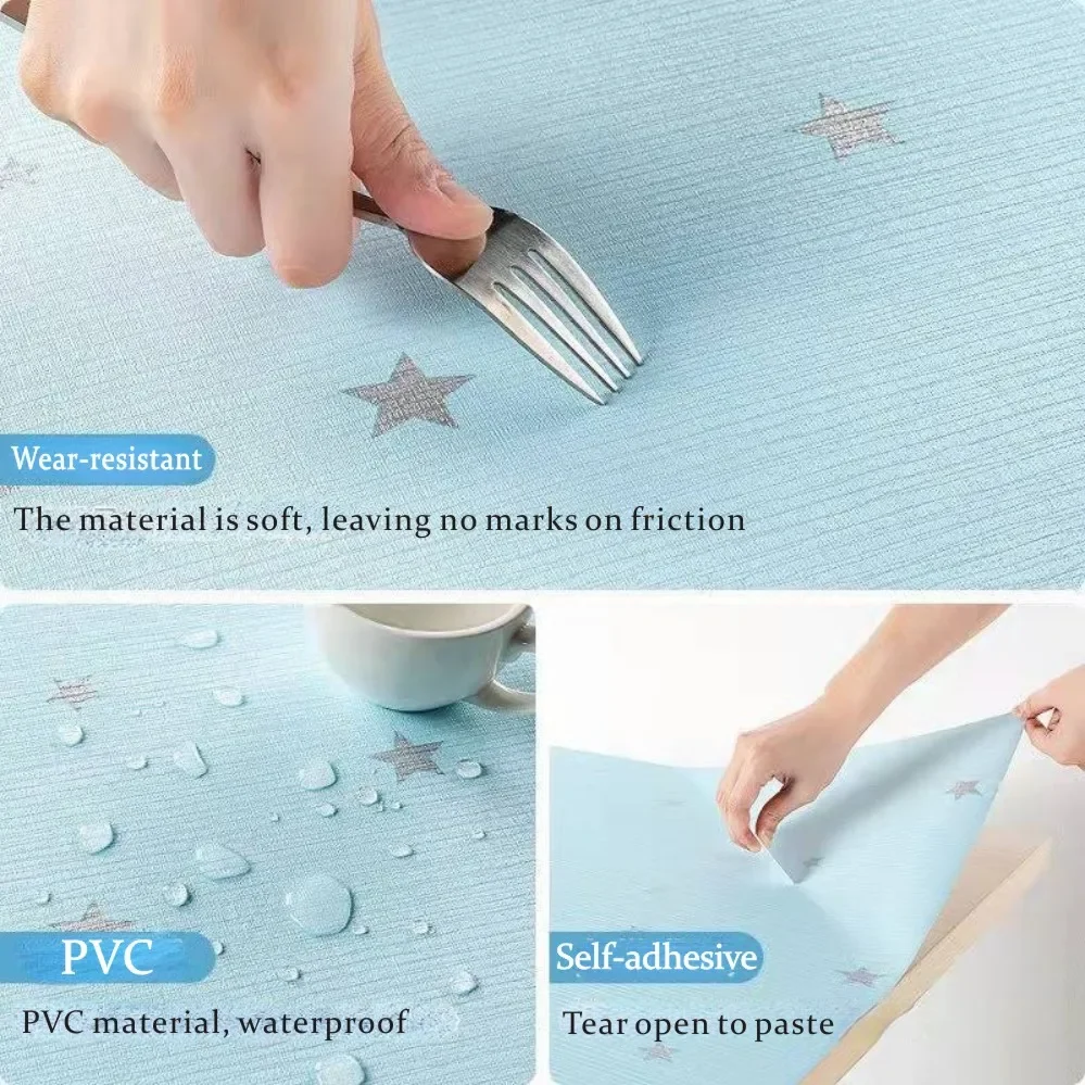 Виниловые водонепроницаемые самоклеящиеся обои тисненые Звездные узоры