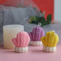 christmas home ornament candle mold 3d coat woolen gloves aromatherapy candles making mould creative resin craft soy wax mould