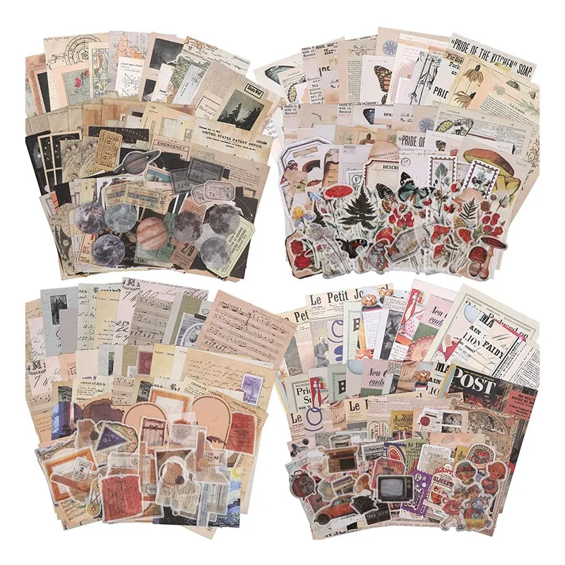 

800 Pcs Vintage Scrapbooking Paper Aesthetic People Scrapbook Stickers Paper For Junk Journal Supplies DIY Art Craft