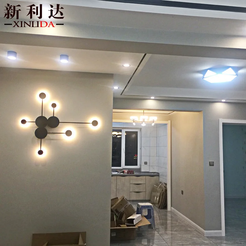 

Настенный светильник в стиле ретро, наборы в современном стиле для гостиной, милый Декор для комнаты, настенный светильник с распашной кром...