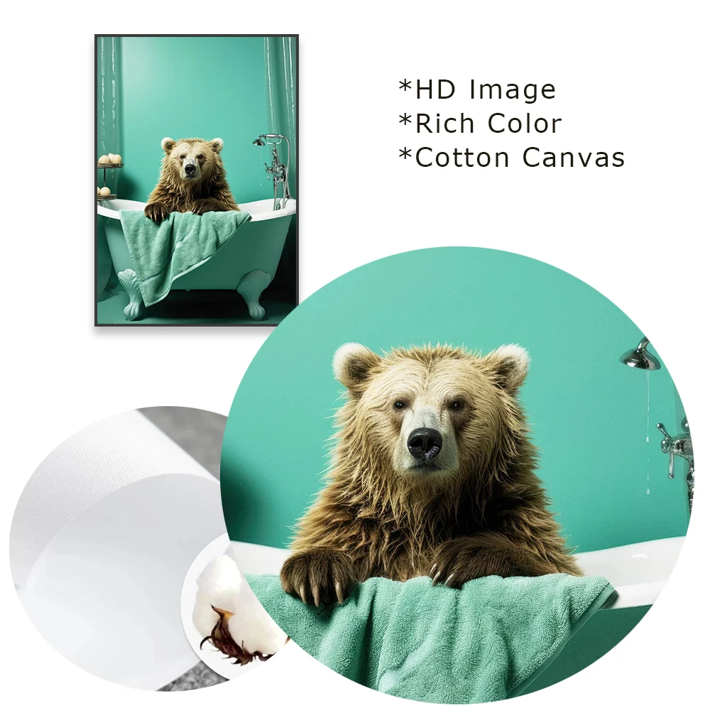 Милый плакат с рисунком енота забавные животные медведь настенное искусство