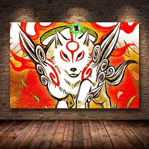 Okami amaterasu esmalte botão emblema japonês mitologia sol deusa lobo  branco broche jogo de vídeo arte jóias