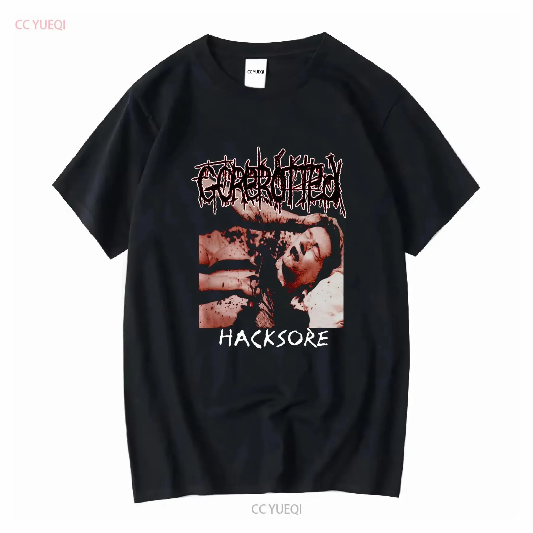 Фото Винтажная футболка Gorerotted Hacksore 2000, XL Mutilated In Minutes Grindcore Metal с длинными или короткими рукавами, винтажная стираная футболка №1