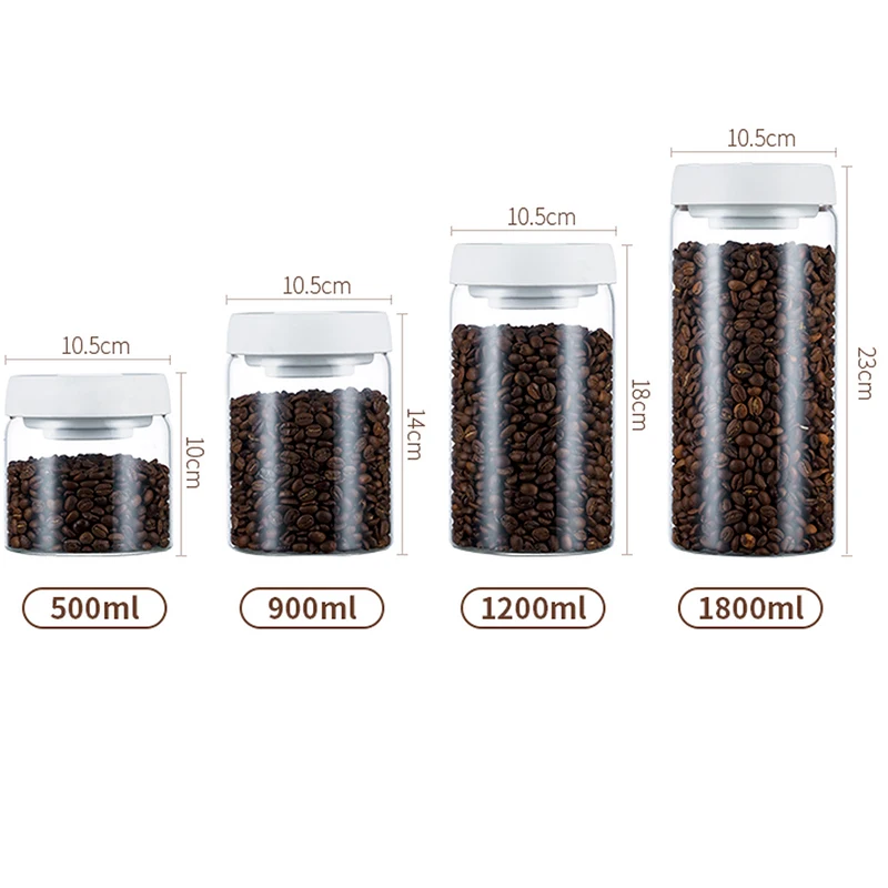 Coffee Beans Vacuum Sealed Tank Glass Food Storage Tank Household Moisture-proof  Air Extraction Tea Storage Tank Push-type Hot images - 6