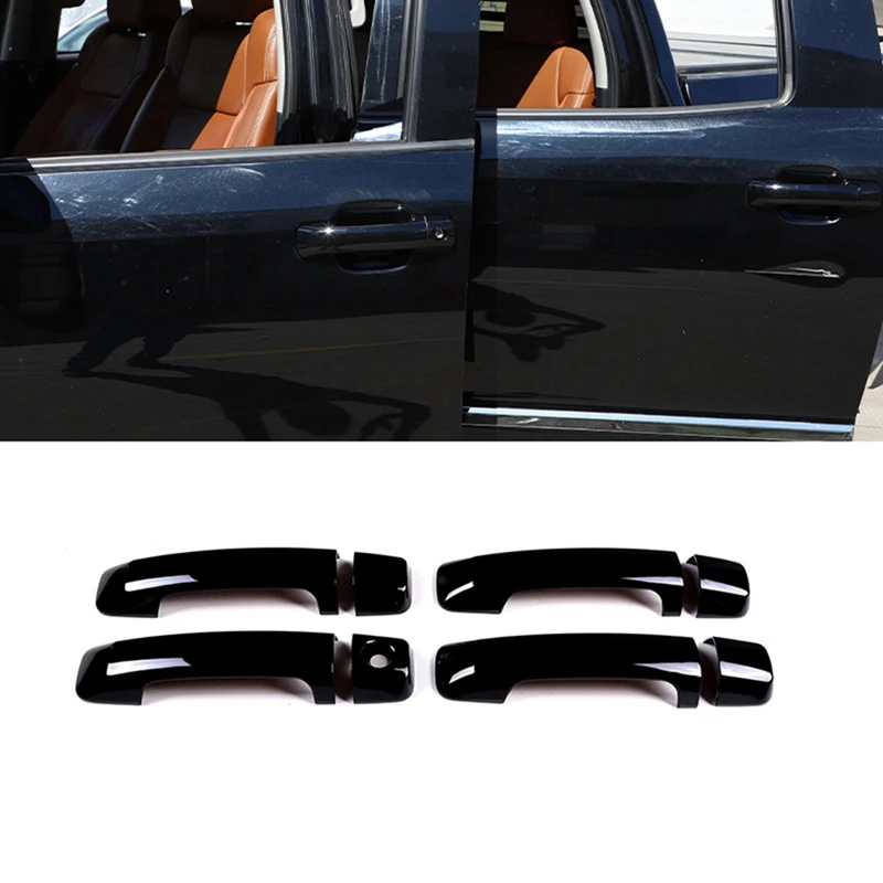 

Крышка наружной дверной ручки из АБС, отделка, наклейка, аксессуары для Toyota 2007-2021 Sequoia 2008-2020 (черное фортепиано)