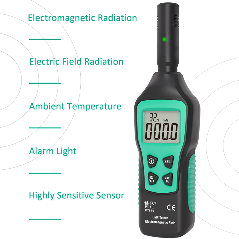 

Mastfuyi FY876 Handheld EMF Meter Electromagnetic Radiation Detector Monitor Household High Precision Wave Radiation Tester