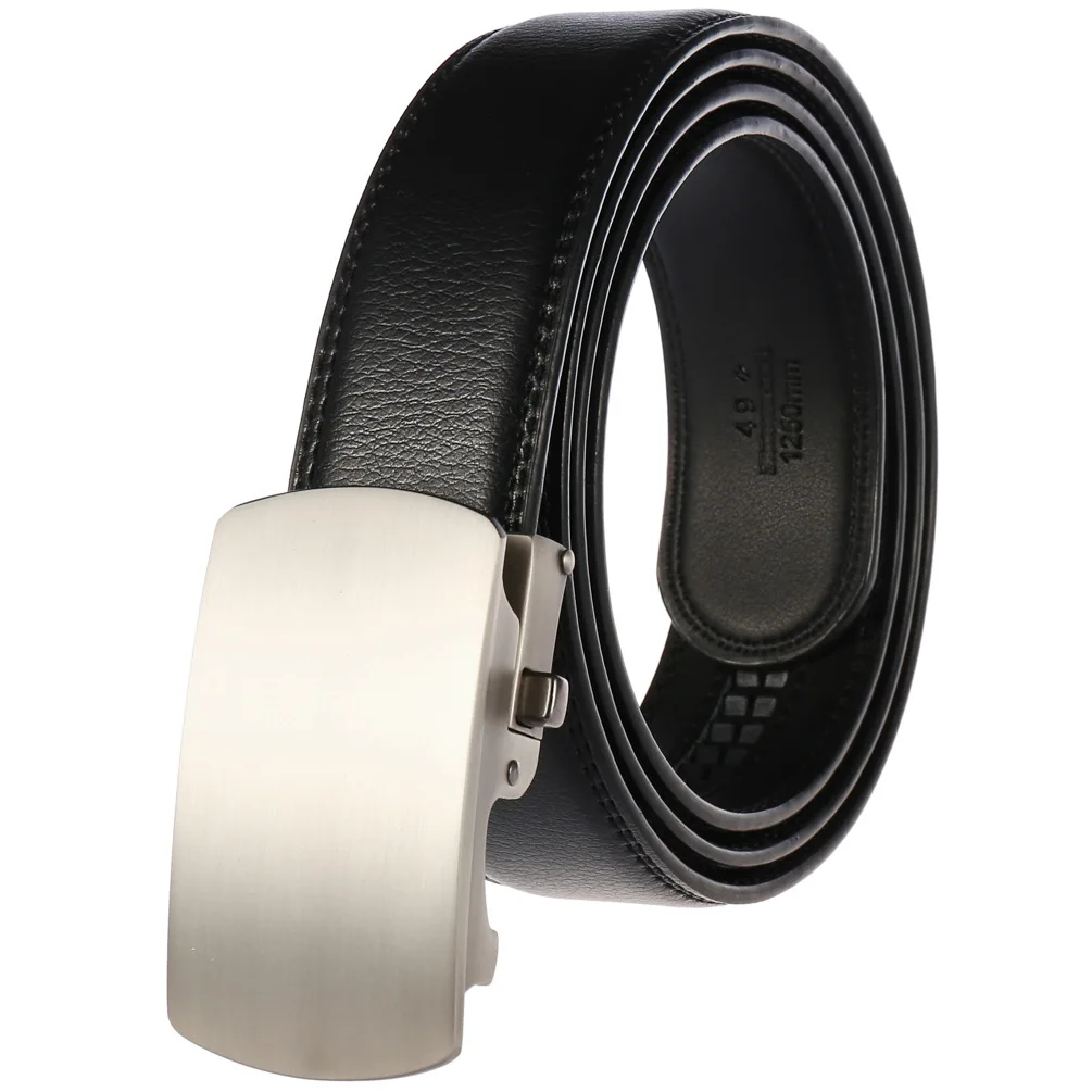 High-quality Mens Business Luxury Leather Belt Automatic Genuine Leather Belts Leisure Fashion Ratchet Belts for Men Pants Belt