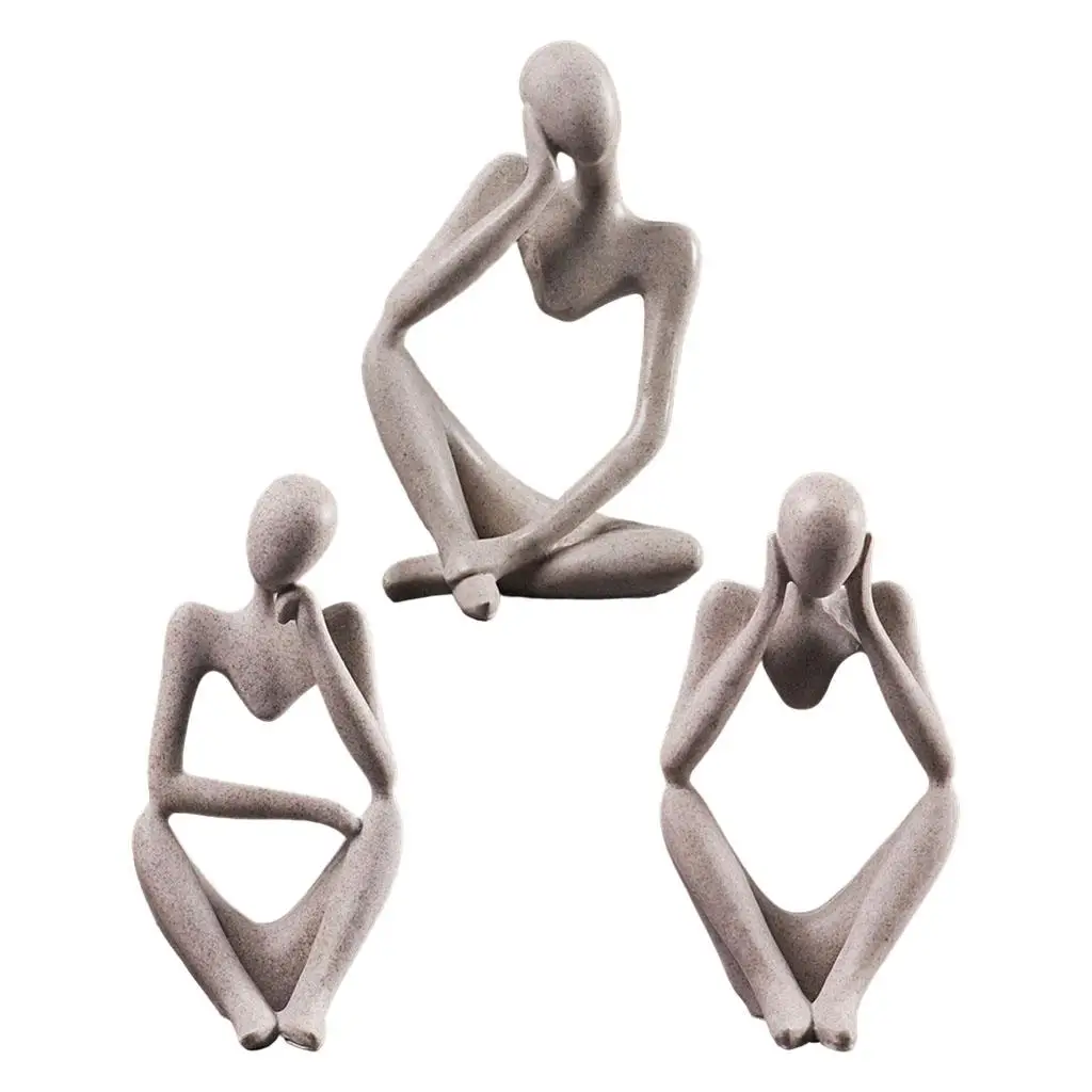 

Resin Thinker Sculpture Characters Crafts Art Figurine Desk To