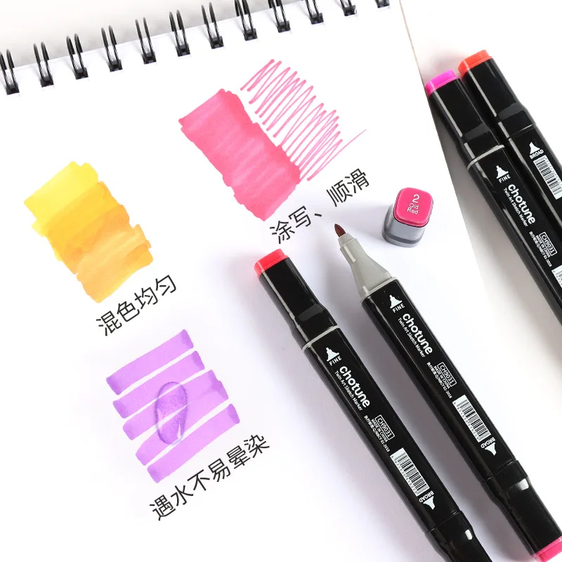 

Chotune Color Set Marker Animation Student Double Headed Marker Art Paint Stationery Watercolor Pen 30/40/60/80 Colors