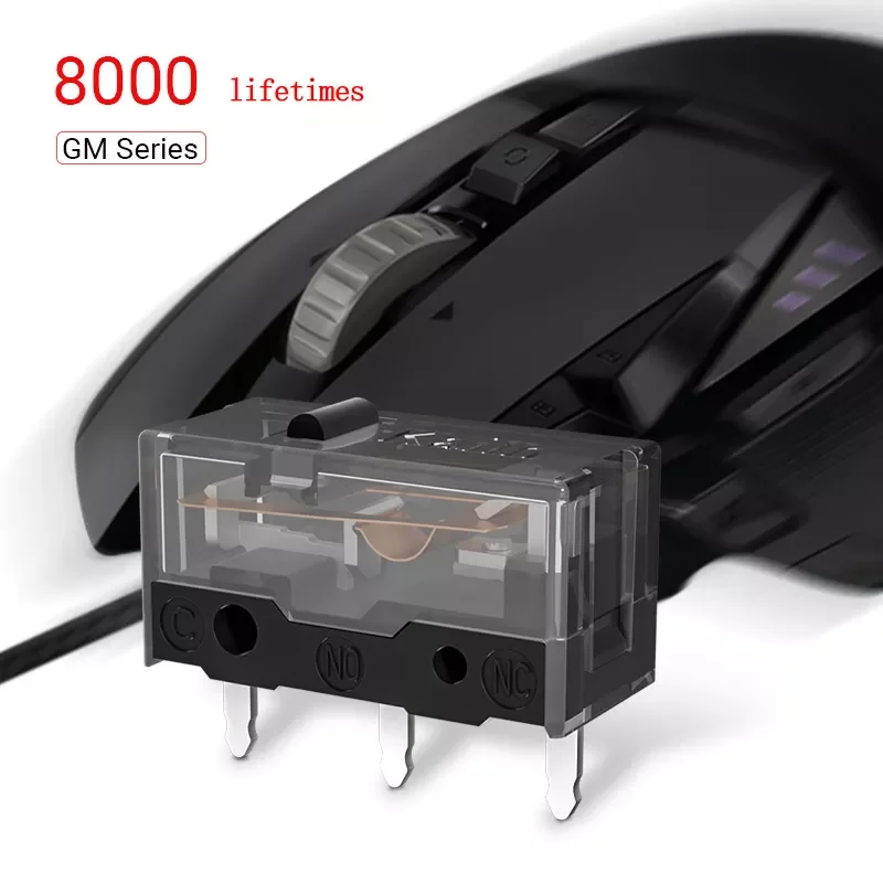 

10 шт. Kailh Микро Переключатель 80M жизнь игровая мышь микро переключатель 3 Pin черная точка используется на компьютерных мышах Левая Правая кно...