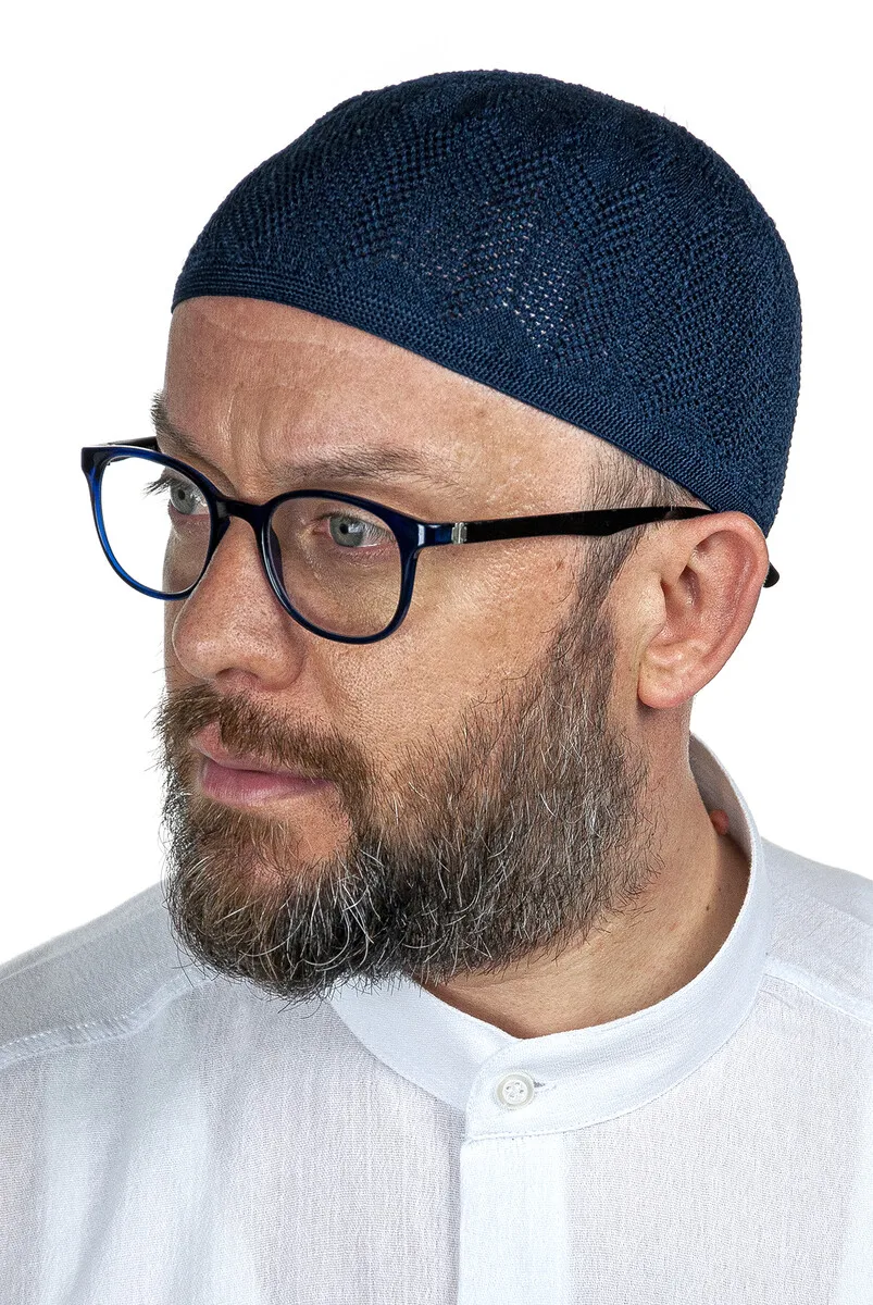 

Тонкая Вязаная кружевная Кепка IQRAH с сапфировым намазом темно-синего цвета 1 шт.