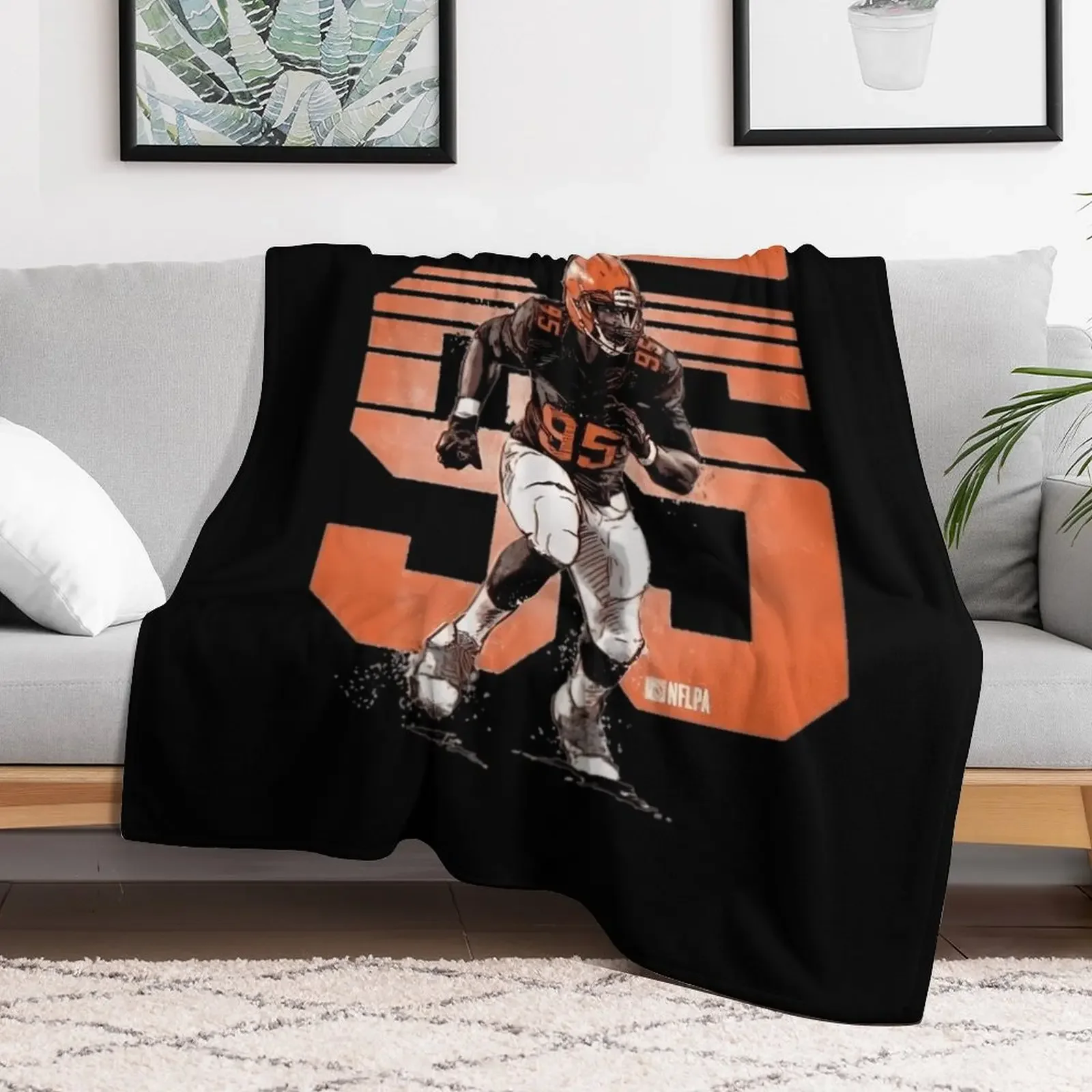 Одеяло Myles Garrett 95 для любителей Cleveland Browns декоративное одеяло дивана походные
