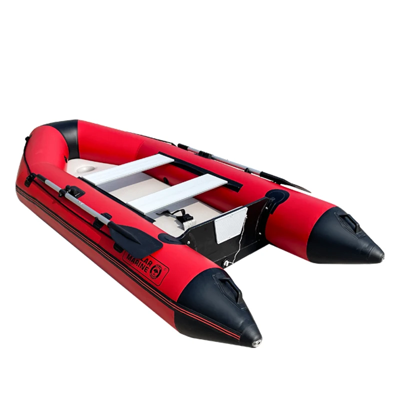 Фото Надувная штурмовая лодка MC300-3 Solar Marine 10 футов для 4 человек с прочным надувным дном, спасательный каяк, гребное каноэ с термосваренным корпусом №1