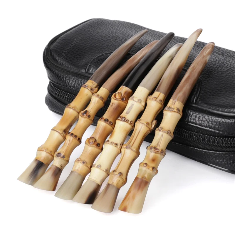 

MUXIANG Ox Horn Bamboo Joint Style пресс-штанга 15*2*2 см фитинги для труб простой портативный нож для табака инструмент скребок ff0023