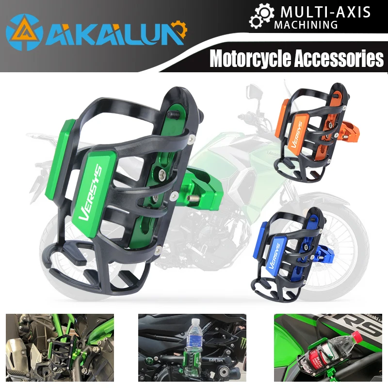 

For Kawasaki Versys 1000 versys650 X300 Beverage Water Bottle Cage Water Drink Cup Holder Mount Motorbike Accessories Aluminum