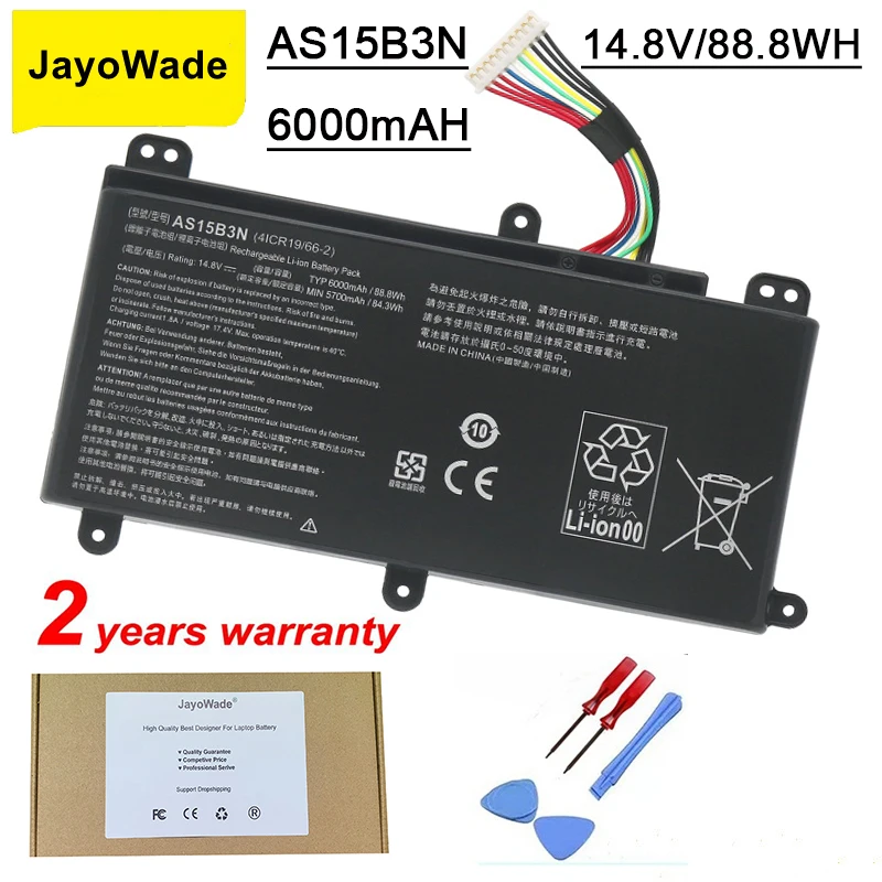 Аккумулятор для ноутбука JayoWade AS15B3N, для Acer Predator 17, 15, G9-591-713C 17, Predator 21X, G9-792-72S6 17x, GX21-71 6000 мАч