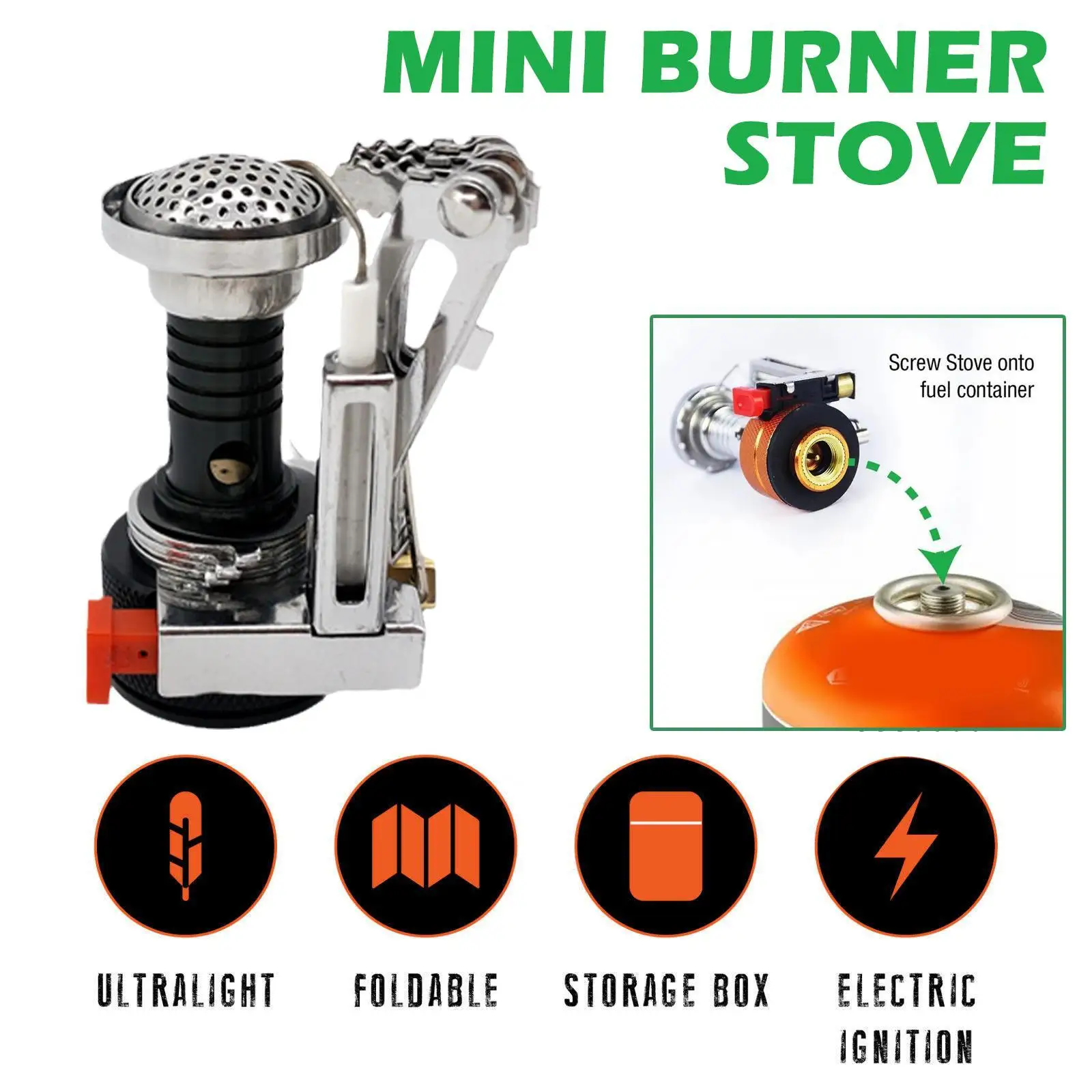 

Portable Mini Camp Stove Backpacking Camping Backpack Canister Stove Outdoor Cooking Burner Windproof Accessories