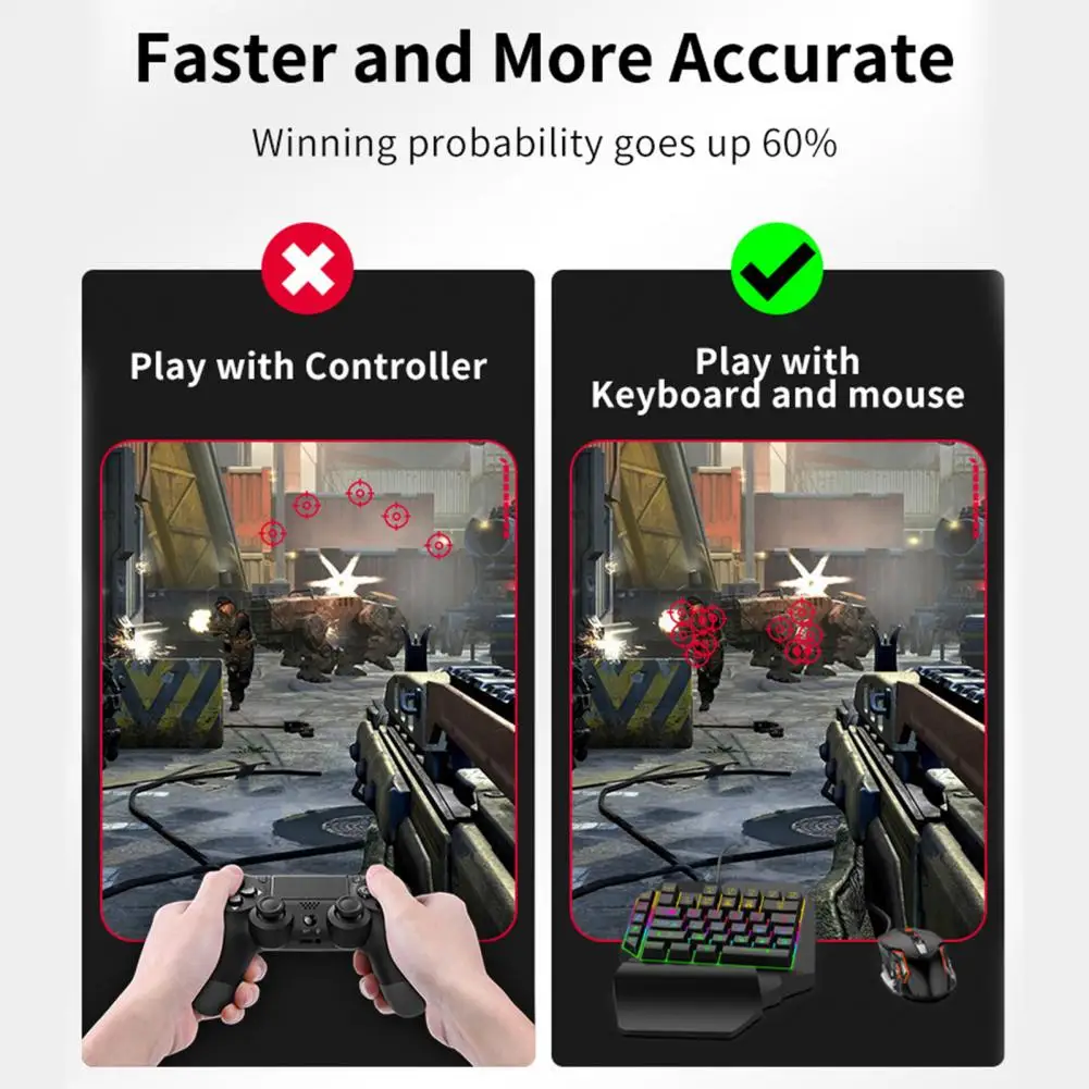 

1 Набор, практичный игровой телефон, Совместимость с разными способами, игровой контроллер клавиатуры, многофункциональный игровой контроллер