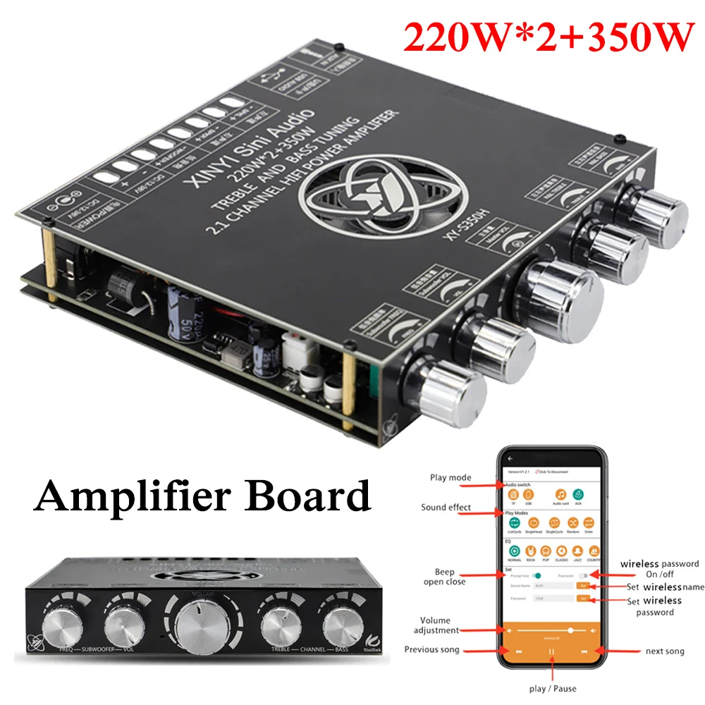 Плата усилителя TPA3251D2 Bluetooth 5 1 350 Вт + 2 |