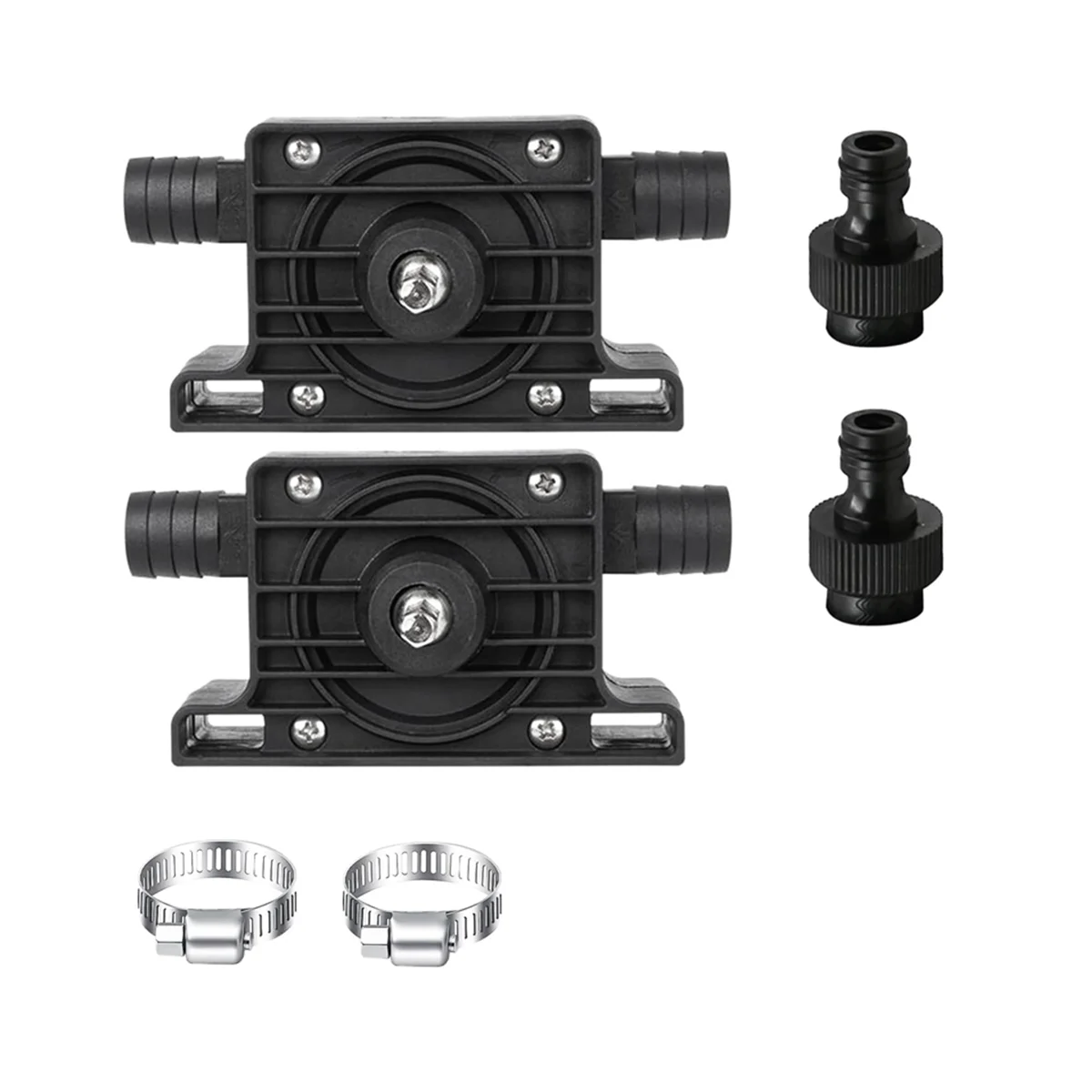 

2 Pack Hand Electric Drill Water Pump, Portable Mini Oil Pump with Water Hose Quick Connectors Self Priming Fluid Pump