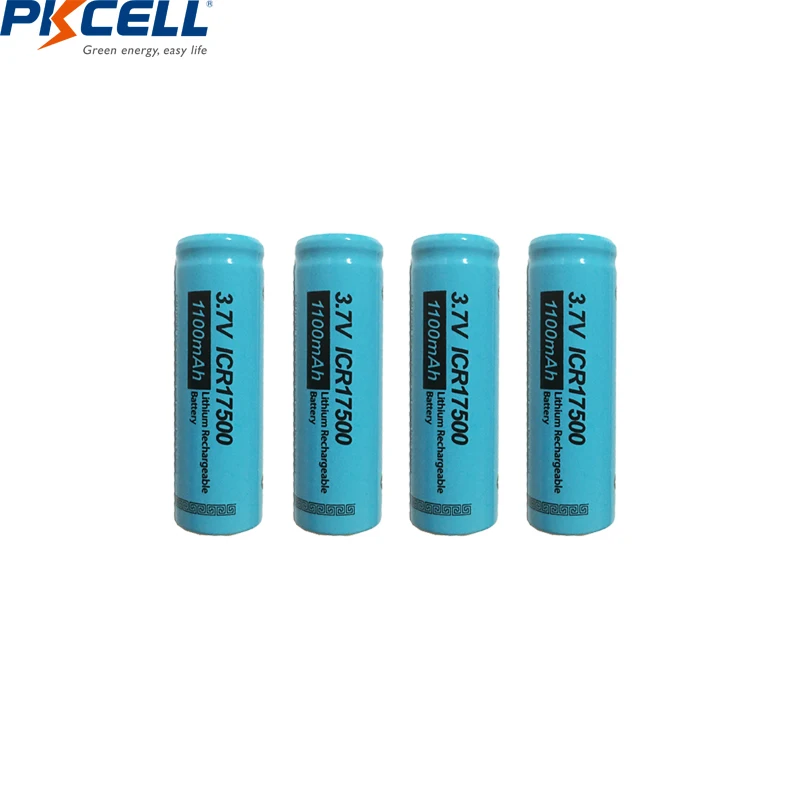 

Аккумуляторные литий-ионные батарейки PKCELL ICR17500, 1100 мАч, 3,7 в, 4 шт.