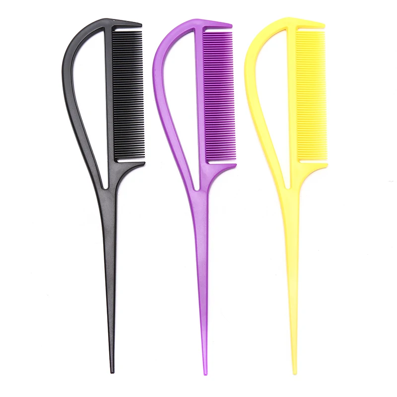 

3 ColorsTeeth Teasing Hair Comb Detangling Brush Rat Tail Comb Adding Volume Back Coming Hairdressing Highlight Combs 1PC Comb