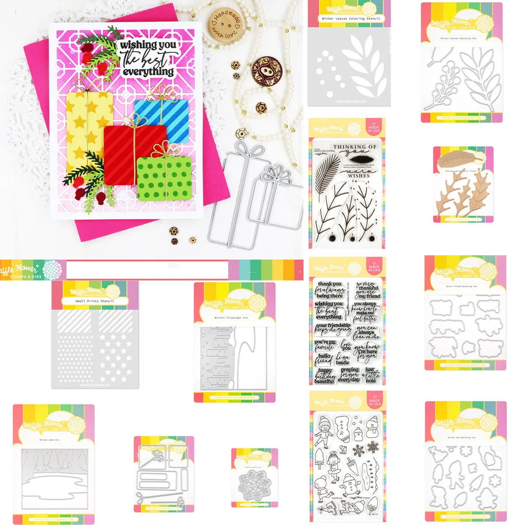 

2022 New Winter Christmas Metal Cutting Dies Stencils Clear Stamps Hot Foil Scrapbook Photo Decorative Embossing DIY Paper Cards