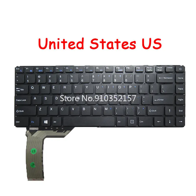 

Клавиатура для ноутбука 343000055 DK300V, английская, американская, русская, RU, без рамки