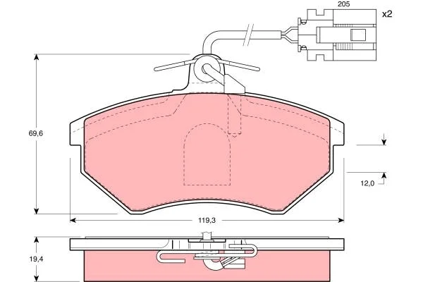 

For GDB1057 ten brake pad (FISLI) GOLF III 2,0 GTI GTI GTI