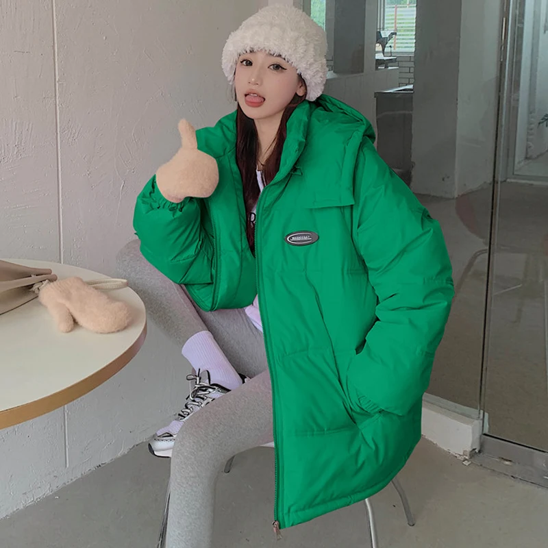 Winter Ladies Thickened Warm Casual Parka Korean Style Loose Plus Size Ladies Winter Hooded Jacket Thickened Women's Jacket