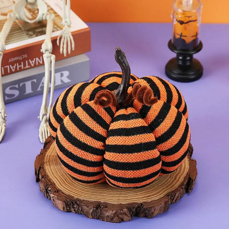 Плюшевая мягкая и пушистая набивная тыква Декор полосатые плюши на Хэллоуин