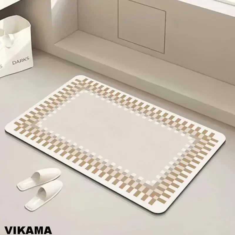 Противоскользящий Коврик VIKAMA 40x60 См Хрустальный Бархатный Стиль Ваби-саби