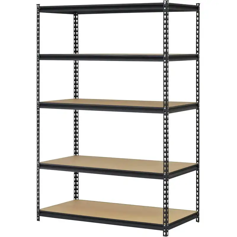 

72 in. H x 48 in. W x 18 in. D 5-Shelf Steel Shelf Unit in Black