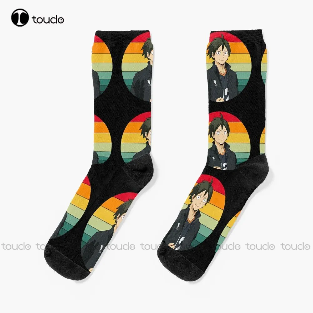 

Haikyuu!! - Tadashi Yamaguchi - 80S Sunset Socks White Socks Women Personalized Custom Unisex Adult Teen Youth Socks Custom Gift