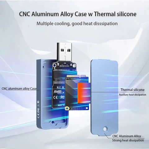 M.2 NVMe SATA Enclosure USB A Plug USB 3.2 10Gbps CNC Aluminum 2230 2242 SSD Case With Magnet Protective Case For Computer PC