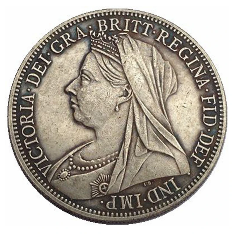 

UK 1893 1894 1895 1896 1897 1898 1 Crown - Victoria 3rd портретная копия монет