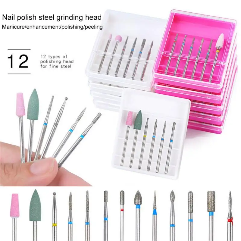 

6Pcs Nail Drill Bits Mental Milling Cutter Files Burr Buffer For Machine Products Nail Art Grinder Cuticle Nails Accessories New