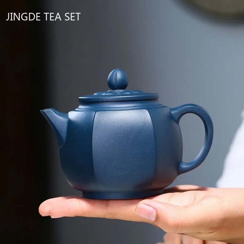 

Chinese Yixing Famous Tea Pot Purple Clay Teapot Home Filter Kettle Handmade Raw Ore Azure Mud Teaware Tea Ceremony 290ml