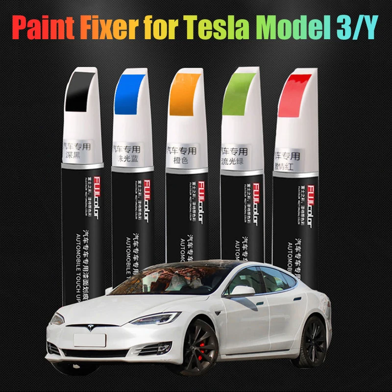 Восстановление покраски автомобиля Pen для Tesla model 3 Y автомобильный фиксатор краски ремонтные аксессуары Черный Белый Красный Синий Серебристый