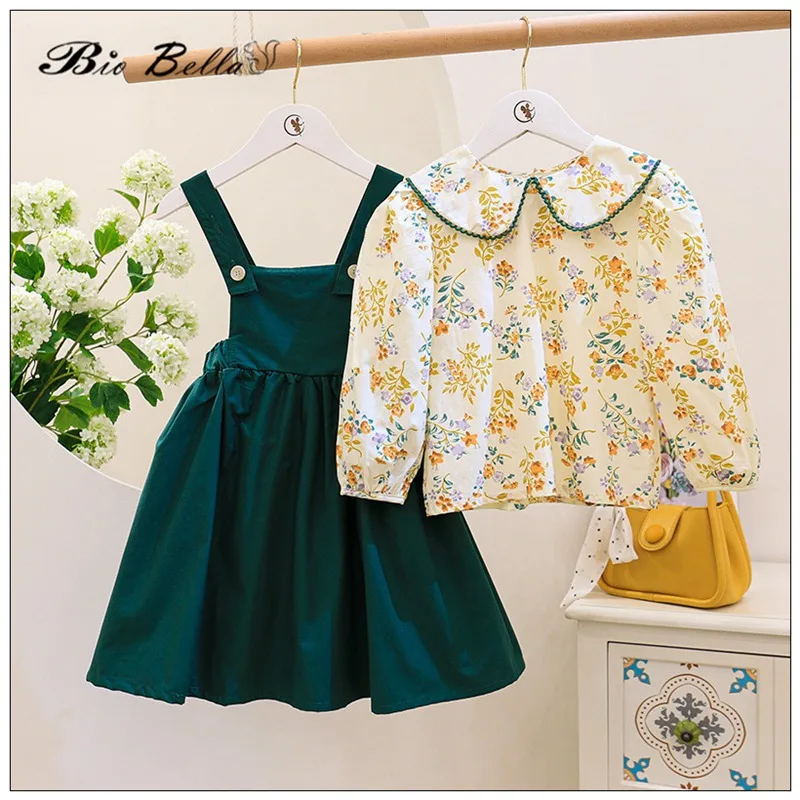 

Baby Girl Clothes Suit Flower Princess Wedding New Year Spring Autumn Kids Clothing Long Sleeve T-Shirt+Skirt Outfits Clothing