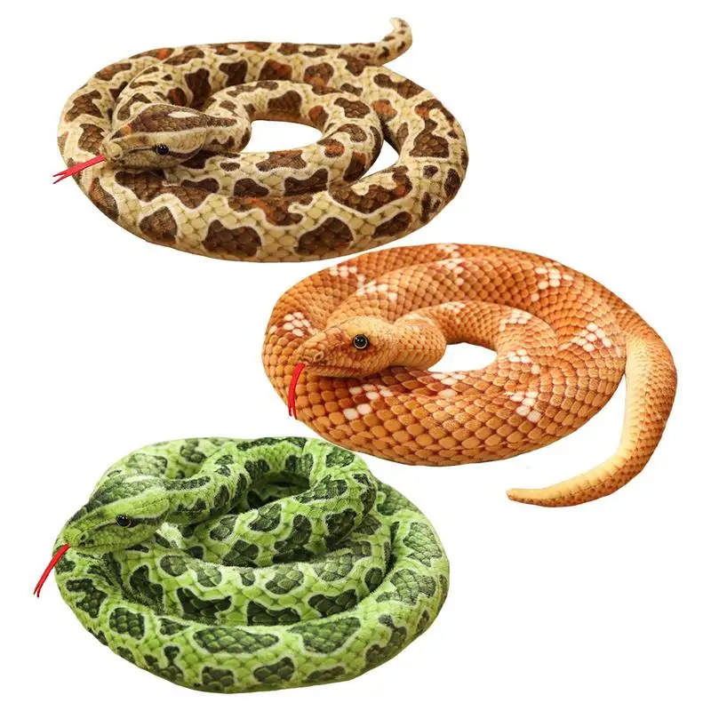 

78.7in Giant Snake Plush Toy Stuffed Animal Simulated Snake Toys Soft Crawling Long Cotton For Home Sofa Decoration Supply