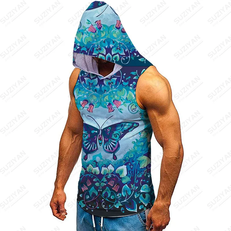 

Майка мужская с капюшоном, Стильная Спортивная футболка для бодибилдинга, пикантная тактическая майка, летняя одежда для мужчин, большие ра...