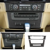 carbon fiber car interior center control cd panel frame cover sticker trim for bmw 3 series e90 e92 e93 2005 2010 2011 2012