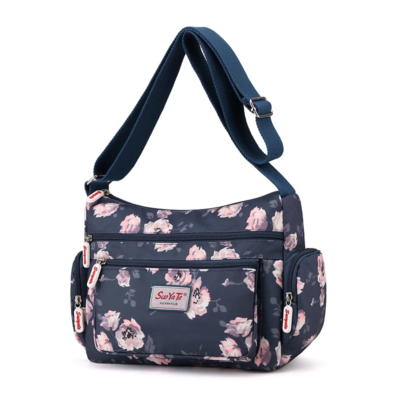 

New Brand Women Crossbody Bag Female Shoulder bags Printed Flower Waterproof Nylon Messenger Bags Ladies Handbags portable Bolsa