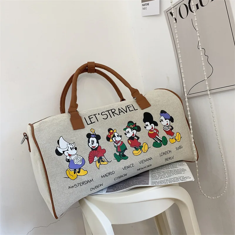 Mickey Mouse Kindergarten Duvet Pack Mickey Large Capacity Canvas Short Distance Travel Bag Yoga Sports Gym Bag Female