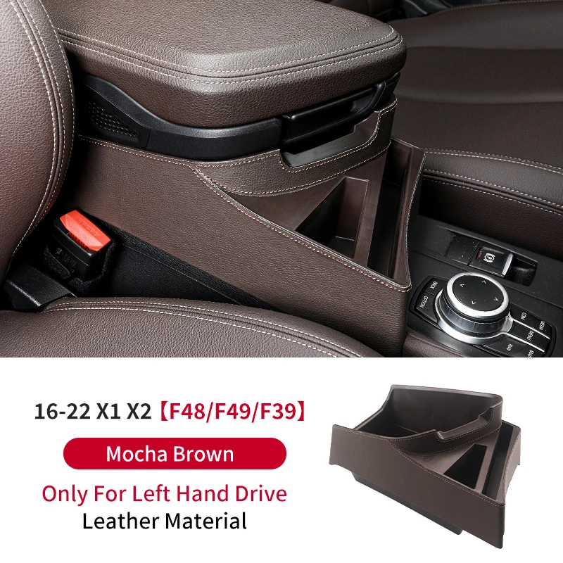 

Для BMW X1 F48 X2 F39 2016-2022 автомобильный подлокотник с левым рулем, ящик для хранения, органайзер для центральной консоли, удлинитель, укладка, уборка, автоаксессуары