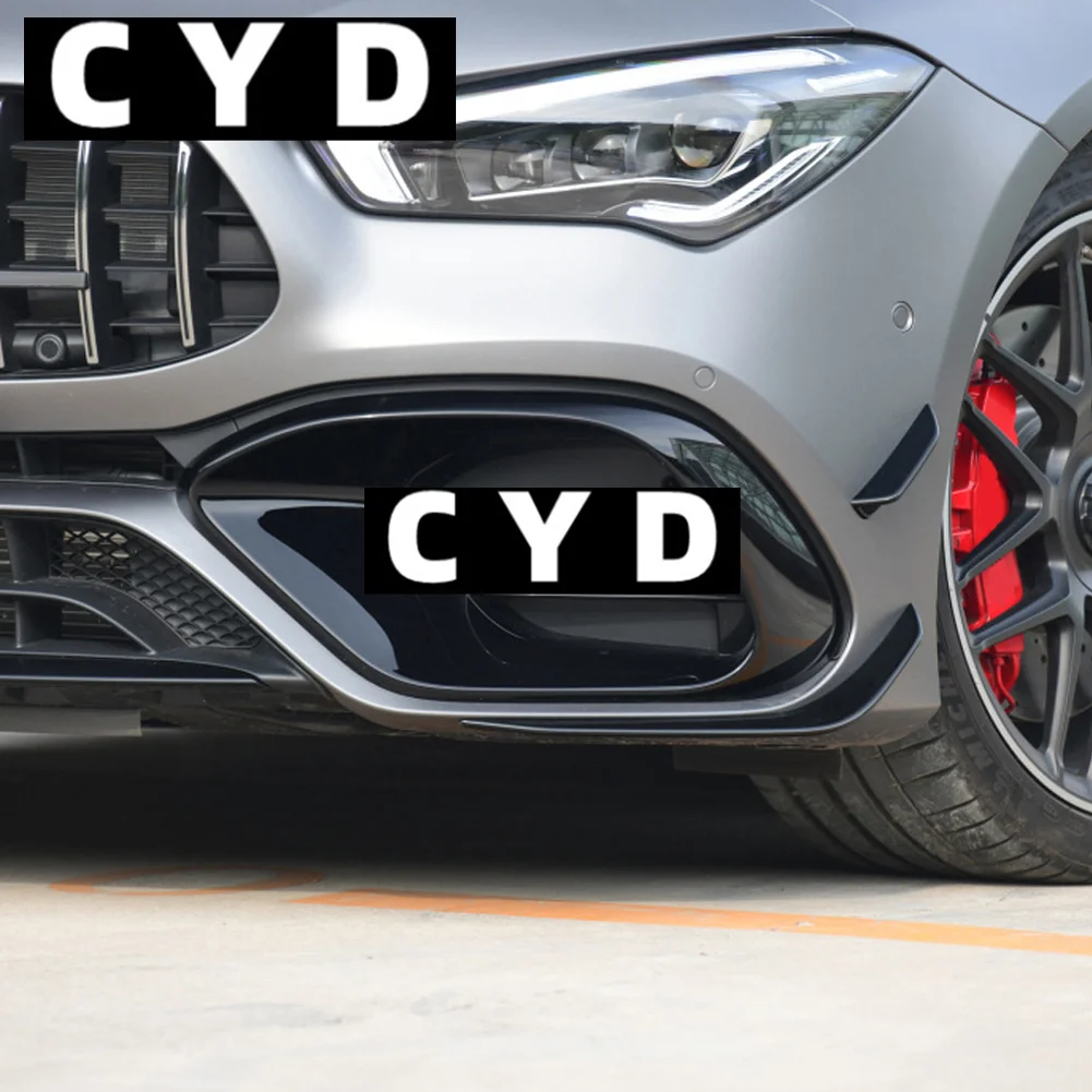 

For Mercedes Benz CLA Class C118 W118 AMG CLA45 2020 2021+ Car Front Fog Lamp Bumper Spoiler Air Intake Grille Slats Cover Trim